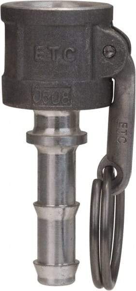 EVER-TITE Coupling Products - 5" Stainless Steel Cam & Groove Suction & Discharge Hose Female Coupler Hose Shank - Part C, 75 Max psi - Apex Tool & Supply
