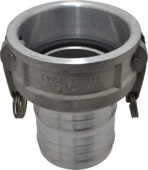 EVER-TITE Coupling Products - 4" Aluminum Cam & Groove Suction & Discharge Hose Female Coupler Hose Shank - Part C, 100 Max psi - Apex Tool & Supply