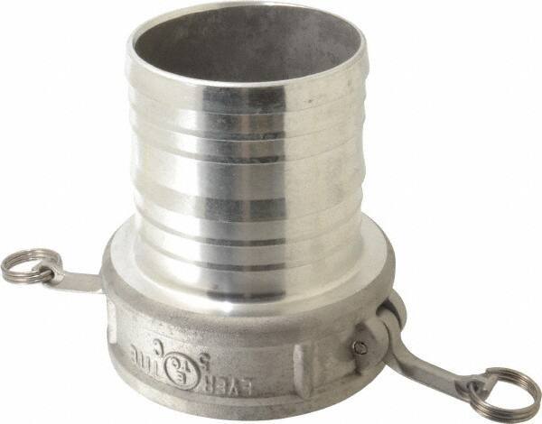 EVER-TITE Coupling Products - 5" Aluminum Cam & Groove Suction & Discharge Hose Female Coupler Hose Shank - Part C, 75 Max psi - Apex Tool & Supply