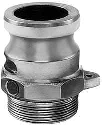 EVER-TITE Coupling Products - 5" Stainless Steel Cam & Groove Suction & Discharge Hose Male Adapter Male NPT Thread - Part F, 5" Thread, 75 Max psi - Apex Tool & Supply