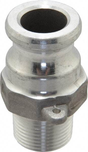EVER-TITE Coupling Products - 3/4" Aluminum Cam & Groove Suction & Discharge Hose Male Adapter Male NPT Thread - Part F, 3/4" Thread, 250 Max psi - Apex Tool & Supply