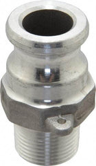EVER-TITE Coupling Products - 3/4" Aluminum Cam & Groove Suction & Discharge Hose Male Adapter Male NPT Thread - Part F, 3/4" Thread, 250 Max psi - Apex Tool & Supply