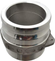 EVER-TITE Coupling Products - 4" Aluminum Cam & Groove Suction & Discharge Hose Male Adapter Male NPT Thread - Part F, 4" Thread, 100 Max psi - Apex Tool & Supply