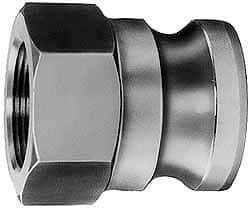 EVER-TITE Coupling Products - 4" Aluminum Cam & Groove Suction & Discharge Hose Male Adapter Female NPT Thread - Part A, 3" Thread, 100 Max psi - Apex Tool & Supply