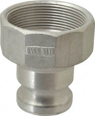 EVER-TITE Coupling Products - 2" Aluminum Cam & Groove Suction & Discharge Hose Male Adapter Female NPT Thread - Part A, 3" Thread, 250 Max psi - Apex Tool & Supply