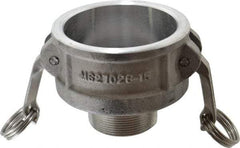 EVER-TITE Coupling Products - 3" Aluminum Cam & Groove Suction & Discharge Hose Female Coupler Male NPT Thread - Part B, 2" Thread, 125 Max psi - Apex Tool & Supply