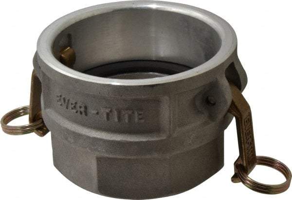 EVER-TITE Coupling Products - 4" Aluminum Cam & Groove Suction & Discharge Hose Female Coupler Female NPT Thread - Part D, 3" Thread, 100 Max psi - Apex Tool & Supply