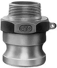 EVER-TITE Coupling Products - 3" Aluminum Cam & Groove Suction & Discharge Hose Male Adapter Male NPT Thread - Part F, 4" Thread, 125 Max psi - Apex Tool & Supply