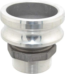 EVER-TITE Coupling Products - 3" Aluminum Cam & Groove Suction & Discharge Hose Male Adapter Male NPT Thread - Part F, 2" Thread, 125 Max psi - Apex Tool & Supply