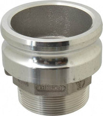 EVER-TITE Coupling Products - 4" Aluminum Cam & Groove Suction & Discharge Hose Male Adapter Male NPT Thread - Part F, 3" Thread, 100 Max psi - Apex Tool & Supply