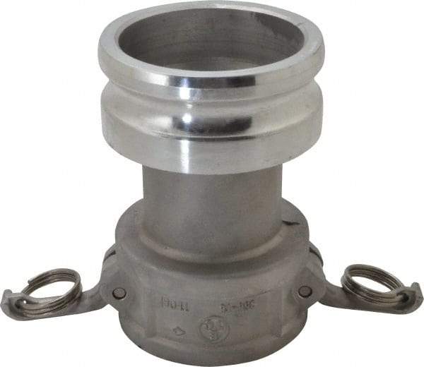 EVER-TITE Coupling Products - 3" Aluminum Cam & Groove Suction & Discharge Hose Female Coupler Male Adapter - 4" Thread, 125 Max psi - Apex Tool & Supply