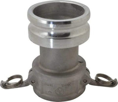 EVER-TITE Coupling Products - 3" Aluminum Cam & Groove Suction & Discharge Hose Female Coupler Male Adapter - 4" Thread, 125 Max psi - Apex Tool & Supply