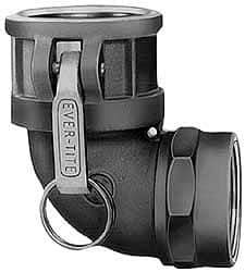 EVER-TITE Coupling Products - 1-1/4" Brass Cam & Groove Suction & Discharge Hose Female Coupler Female NPT Thread, 90° - Part D, 1-1/4" Thread, 350 Max psi - Apex Tool & Supply