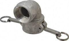 EVER-TITE Coupling Products - 1-1/2" Aluminum Cam & Groove Suction & Discharge Hose Female Coupler Female NPT Thread, 90° - Part D, 1-1/2" Thread, 250 Max psi - Apex Tool & Supply