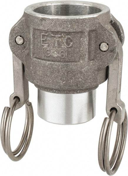 EVER-TITE Coupling Products - 1" Aluminum Cam & Groove Suction & Discharge Hose Female Coupler Female NPT Thread - Part D, 1" Butt Weld Thread, 250 Max psi - Apex Tool & Supply