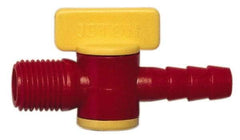Value Collection - 2 Piece, 1/4" ID Coolant Hose Nipple Valve - Male to Female Connection, POM Body, 1/4 NPT, Use with Snap Together Hose Systems - Apex Tool & Supply