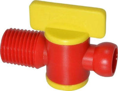 Value Collection - 2 Piece, 1/4" ID Coolant Hose NPT Valve - Male to Female Connection, POM Body, 1/4 NPT, Use with Snap Together Hose Systems - Apex Tool & Supply