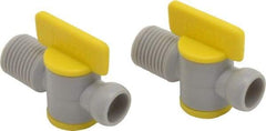 Value Collection - 2 Piece, 1/4" ID Coolant Hose NPT Valve - Male to Female Connection, POM Body, 1/4 NPT, Use with Snap Together Hose Systems - Apex Tool & Supply