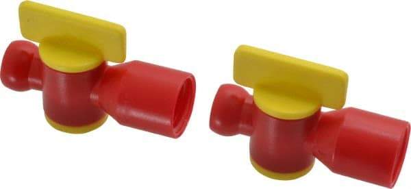 Value Collection - 2 Piece, 1/4" ID Coolant Hose NPT Valve - Female to Female Connection, POM Body, 1/4 NPT, Use with Snap Together Hose Systems - Apex Tool & Supply