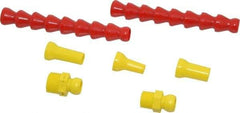 Value Collection - 7 Piece, 13" Hose Length, 1/2, 1/4 & 3/8" Nozzle Diam, 3/8" Hose ID, Coolant Hose Kit - 3/8 & 1/2" NPT For Snap Flow Modular Hose Systems - Apex Tool & Supply
