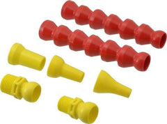 Value Collection - 7 Piece, 13" Hose Length, 1/2, 1/4 & 3/8" Nozzle Diam, 1/2" Hose ID, Coolant Hose Kit - 3/8 & 1/2" BSPT For Snap Flow Modular Hose Systems - Apex Tool & Supply