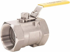 Legend Valve - 1/8" Pipe, Standard Port, Stainless Steel Standard Ball Valve - 1 Piece, FNPT x FNPT Ends, Lever Handle, 800 WOG, 150 WSP - Apex Tool & Supply