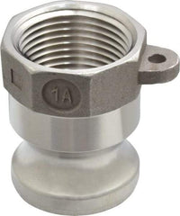 EVER-TITE Coupling Products - 1" Stainless Steel Cam & Groove Suction & Discharge Hose Male Adapter Female NPT Thread - Part A, 1" Thread, 250 Max psi - Apex Tool & Supply