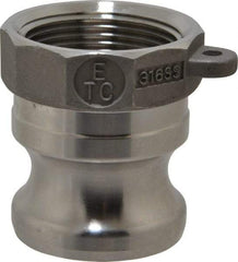 EVER-TITE Coupling Products - 1-1/4" Stainless Steel Cam & Groove Suction & Discharge Hose Male Adapter Female NPT Thread - Part A, 1-1/4" Thread, 250 Max psi - Apex Tool & Supply