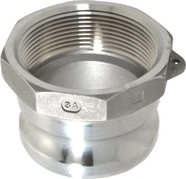 EVER-TITE Coupling Products - 3" Stainless Steel Cam & Groove Suction & Discharge Hose Male Adapter Female NPT Thread - Part A, 3" Thread, 200 Max psi - Apex Tool & Supply