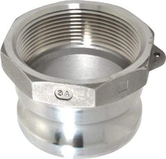 EVER-TITE Coupling Products - 3" Stainless Steel Cam & Groove Suction & Discharge Hose Male Adapter Female NPT Thread - Part A, 3" Thread, 200 Max psi - Apex Tool & Supply