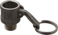 EVER-TITE Coupling Products - 1/2" Stainless Steel Cam & Groove Suction & Discharge Hose Female Coupler Male NPT Thread - Part B, 1/2" Thread, 250 Max psi - Apex Tool & Supply