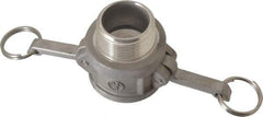 EVER-TITE Coupling Products - 1-1/2" Stainless Steel Cam & Groove Suction & Discharge Hose Female Coupler Male NPT Thread - Part B, 1-1/2" Thread, 250 Max psi - Apex Tool & Supply