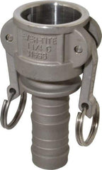 EVER-TITE Coupling Products - 1-1/4" Stainless Steel Cam & Groove Suction & Discharge Hose Female Coupler Hose Shank - Part C, 250 Max psi - Apex Tool & Supply