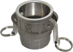 EVER-TITE Coupling Products - 2" Stainless Steel Cam & Groove Suction & Discharge Hose Female Coupler Female NPT Thread - Part D, 2" Thread, 250 Max psi - Apex Tool & Supply