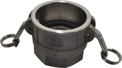 EVER-TITE Coupling Products - 3" Stainless Steel Cam & Groove Suction & Discharge Hose Female Coupler Female NPT Thread - Part D, 3" Thread, 200 Max psi - Apex Tool & Supply