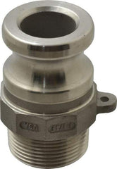 EVER-TITE Coupling Products - 1-1/4" Stainless Steel Cam & Groove Suction & Discharge Hose Male Adapter Male NPT Thread - Part F, 1-1/4" Thread, 250 Max psi - Apex Tool & Supply