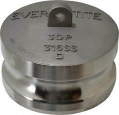 EVER-TITE Coupling Products - 3" Stainless Steel Cam & Groove Suction & Discharge Hose Dust Plug For Use with Couplers - Part DP, 200 Max psi - Apex Tool & Supply