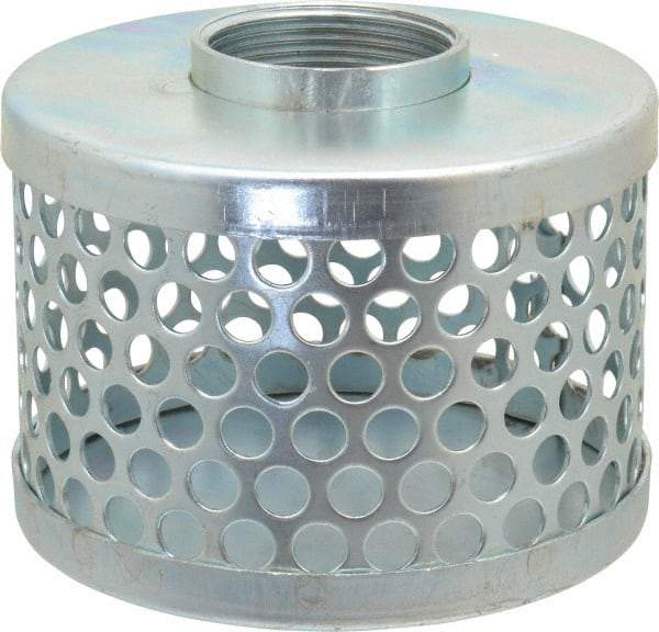 Kuriyama of America - 1-1/2" Hose, Round Hole Strainer - Plated Steel - Apex Tool & Supply