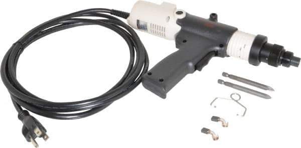 Ingersoll-Rand - Pistol Grip Handle, 400 RPM, 15 to 40 In/Lb Torque, Electric Screwdriver - 1/4" Bit Holder, 115 Volts, 0.45 Amps - Apex Tool & Supply