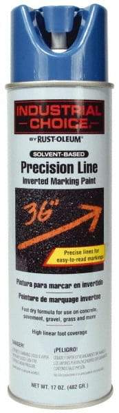 Rust-Oleum - 17 fl oz Blue Marking Paint - 600' to 700' Coverage at 1" Wide, Solvent-Based Formula - Apex Tool & Supply