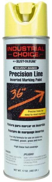 Rust-Oleum - 17 fl oz Yellow Marking Paint - 600' to 700' Coverage at 1" Wide, Solvent-Based Formula - Apex Tool & Supply