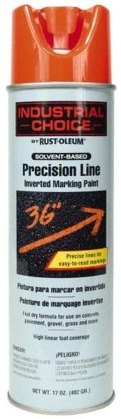 Rust-Oleum - 17 fl oz Orange Marking Paint - 600' to 700' Coverage at 1" Wide, Solvent-Based Formula - Apex Tool & Supply
