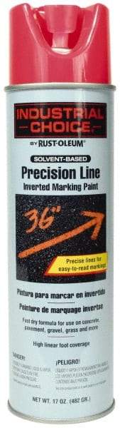 Rust-Oleum - 17 fl oz Pink Marking Paint - 600' to 700' Coverage at 1" Wide, Solvent-Based Formula - Apex Tool & Supply