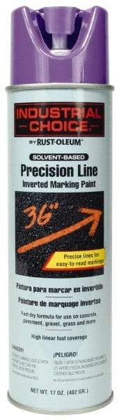 Rust-Oleum - 17 fl oz Purple Marking Paint - 600' to 700' Coverage at 1" Wide, Solvent-Based Formula - Apex Tool & Supply