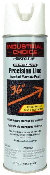Rust-Oleum - 17 fl oz White Marking Paint - 600' to 700' Coverage at 1" Wide, Solvent-Based Formula - Apex Tool & Supply