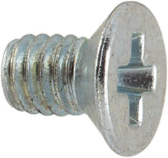 Value Collection - M2.5x0.45 Metric Coarse, 4mm OAL Phillips Drive Machine Screw - Flat Head, Grade 4.8 Steel, Zinc-Plated Finish, Without Washer - Apex Tool & Supply