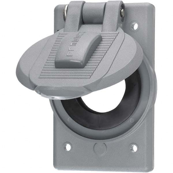 Hubbell Wiring Device-Kellems - Weatherproof Box Covers Cover Shape: Round Number of Holes in Outlet: 1 - Apex Tool & Supply