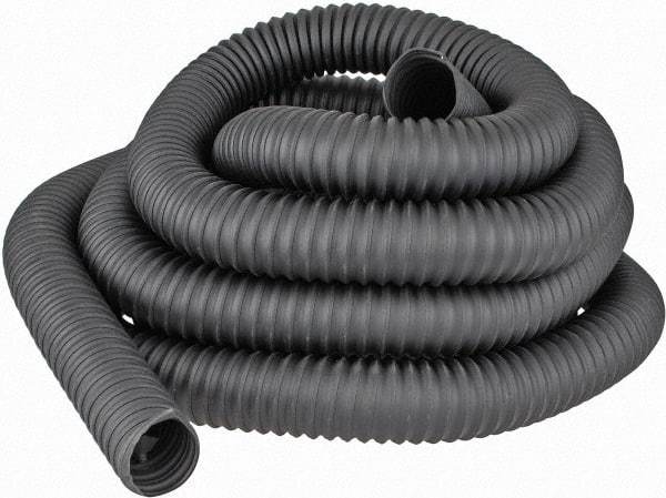 Hi-Tech Duravent - 2" ID, 25' Long, Thermoplastic Rubber Blower & Duct Hose - Black, 3-1/2" Bend Radius, 20 In/Hg, 15 Max psi, -65 to 275°F, Chemical Resistant - Apex Tool & Supply