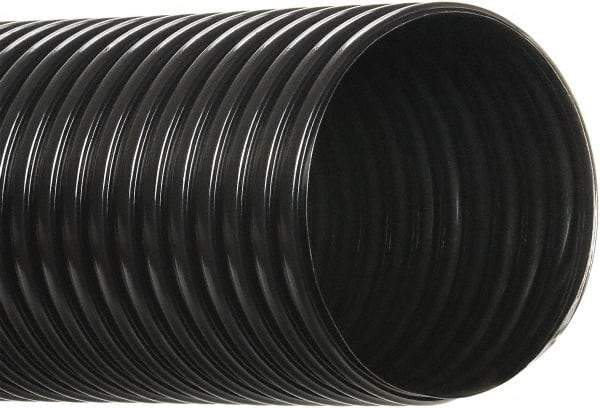 Hi-Tech Duravent - 1-1/2" ID, 25' Long, Polyethylene Blower & Duct Hose - Black, 2-1/2" Bend Radius, 17 In/Hg, 18 Max psi, -30 to 160°F, UV Resistant - Apex Tool & Supply