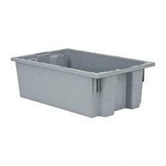 Quantum Storage - 75 Lb Load Capacity Gray Polyethylene Tote Container - Stacking, Nesting, 18" Long x 11" Wide x 6" High - Apex Tool & Supply